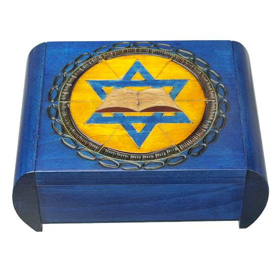 Star of David with Book - Polish Wooden Box