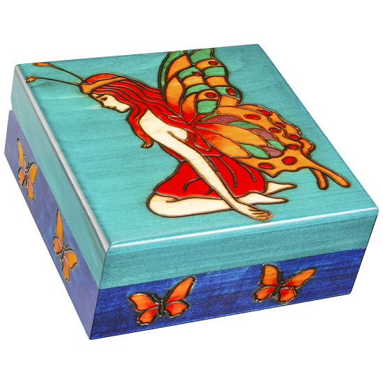Fairy of the Butterflies - Polish Wooden Box