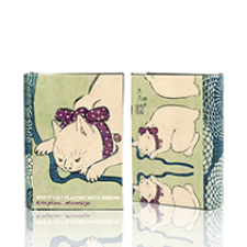 Hiroshige "White Cat Playing with String"