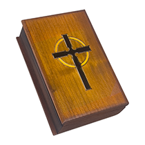 Reversed Book Shaped Bible & Cross Box