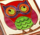 High-resolution crop of our "Colorful Owl" wooden box.